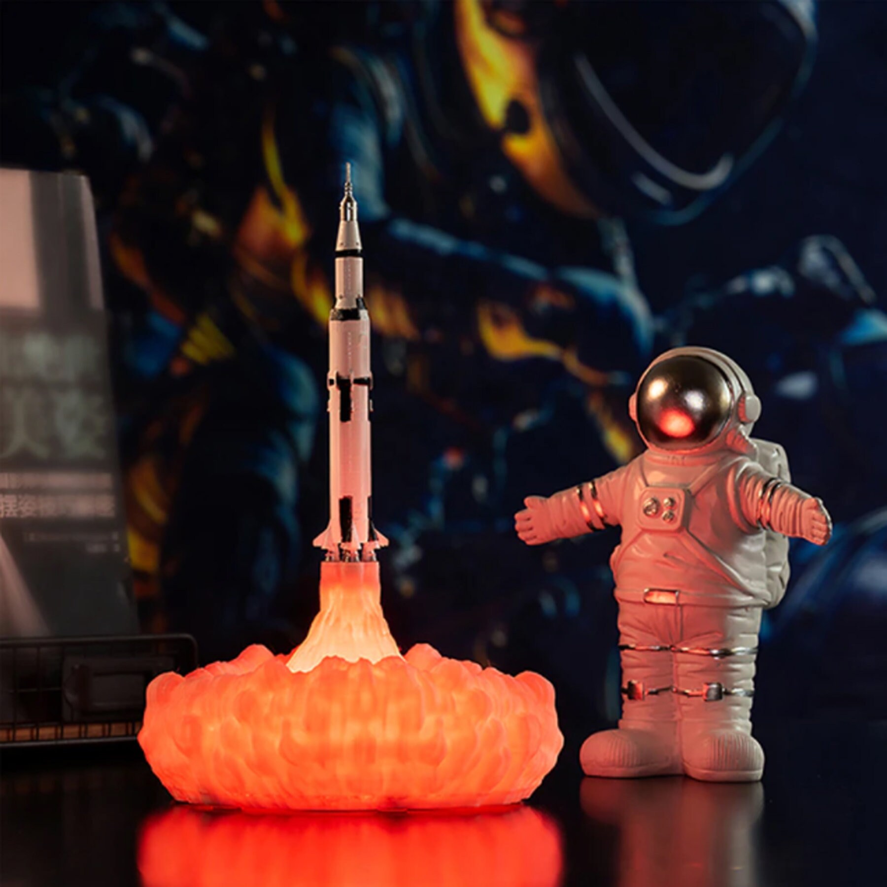 Saturn V Rocket Lamp 3D Printed Rocket lamp LED Night lamp Etsy