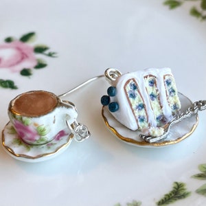 Thee- en cakeoorbellen: voedselsieraden van polymeerklei met sterlingzilver