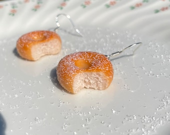 Sugar Donut Earrings: Handmade Polymer Clay Food Jewelry