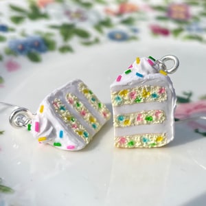 Confetti Cake Earrings, Unique Earrings, Cute gift, Unusual gifts, Handmade jewellery for women, Miniature food, earrings unique