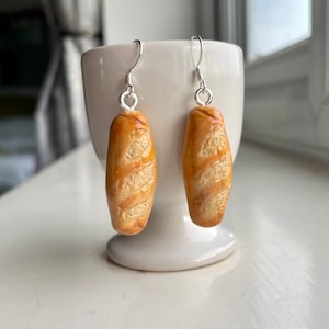 Stokbroodoorbellen: handgemaakte polymeerklei sterlingzilveren voedselsieraden