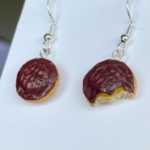 Handgemachte Jaffa Kuchen Ohrringe: Miniatur Essen als Schmuck, Sterlingsilber