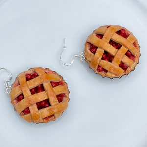 Cherry Pie Earrings: Handmade Polymer Clay Food Jewelry