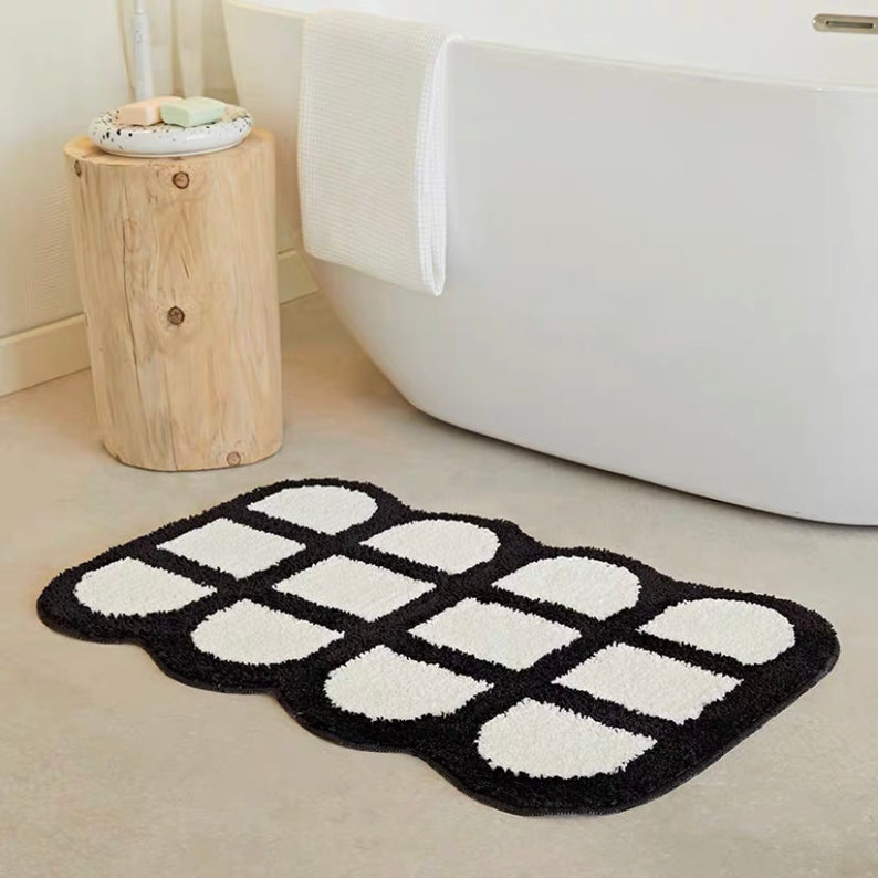 Basic Checkered Bath Mat Etsy Canada