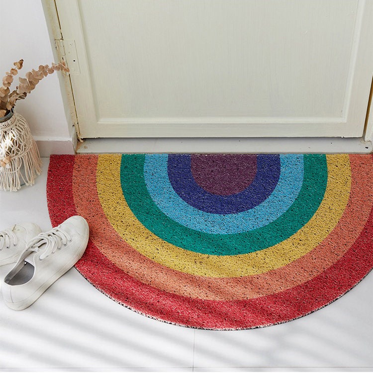 Rainbow door mat Etsy