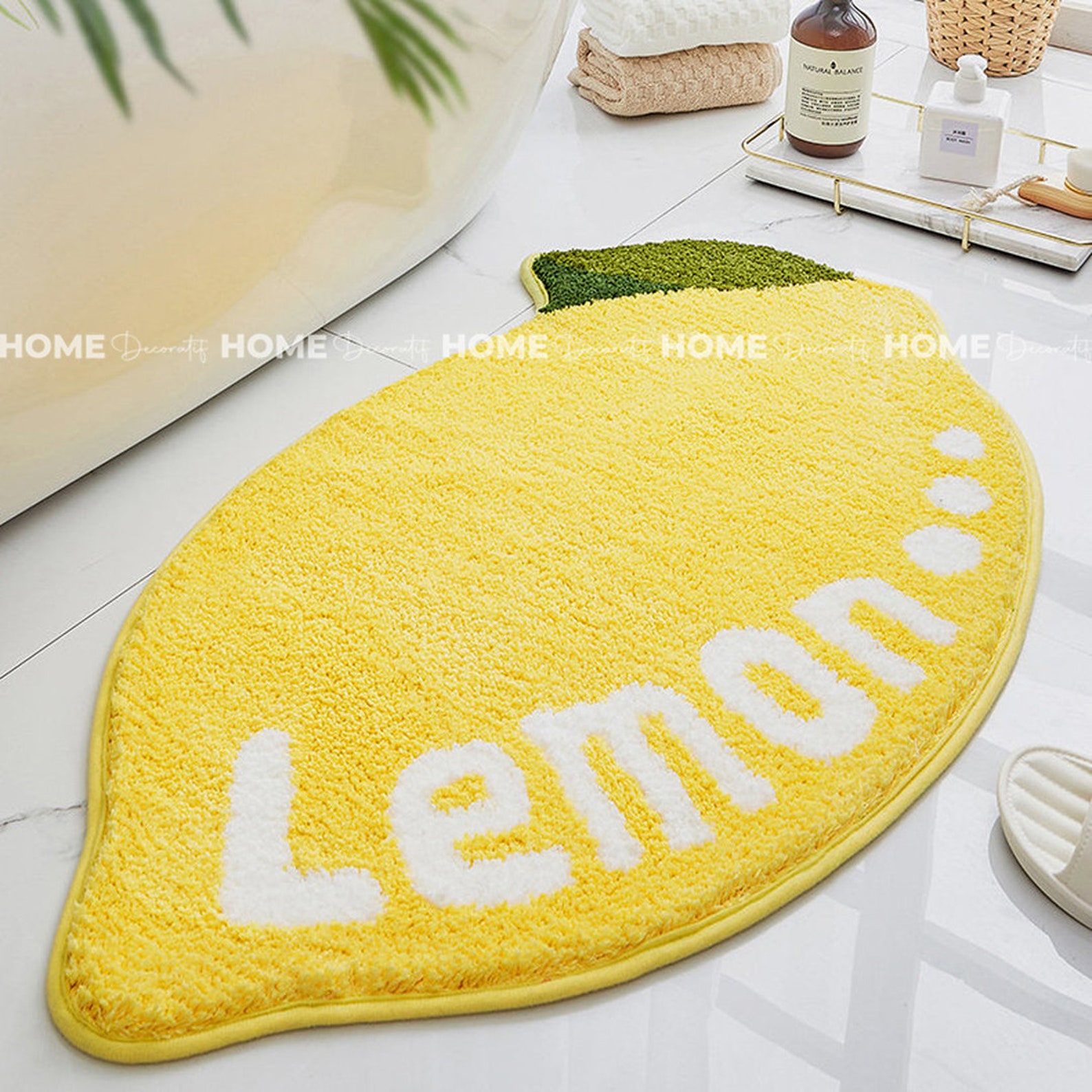 Lemon bath mat | Etsy
