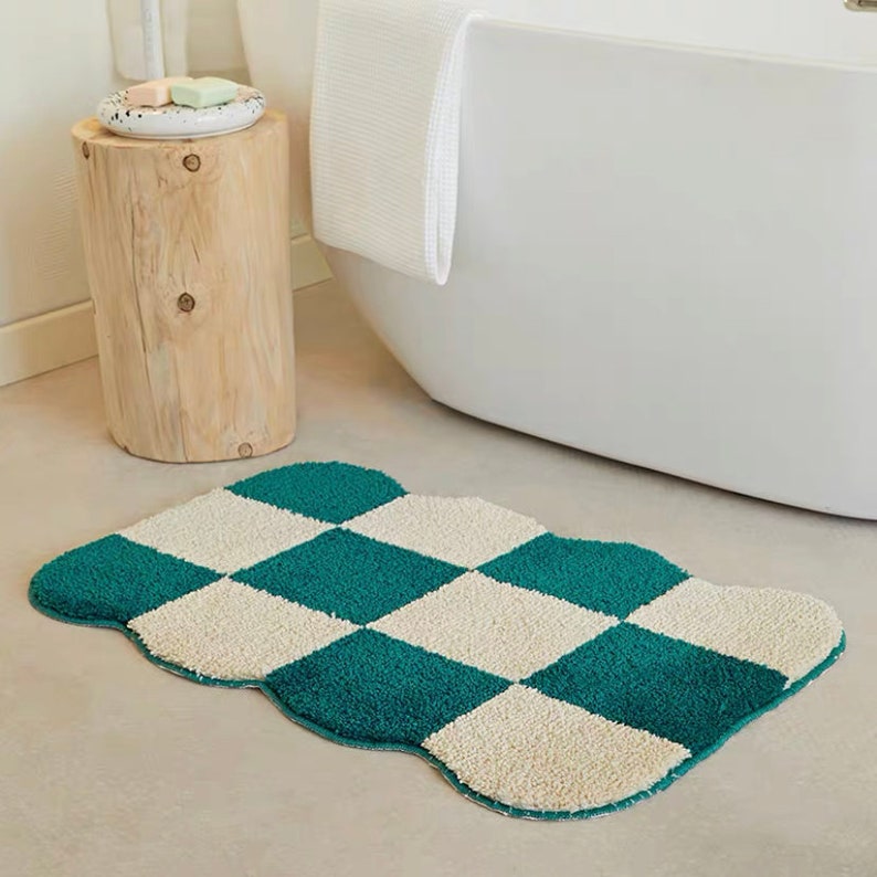 Basic Checkered Bath Mat Etsy Canada