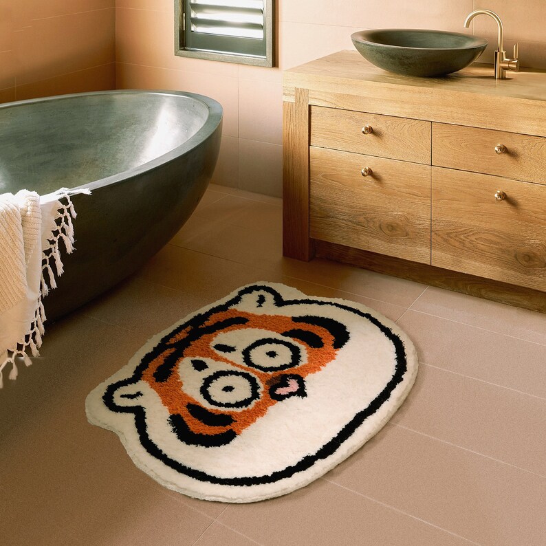 Tiger Bath Mat Tiger Rug Etsy