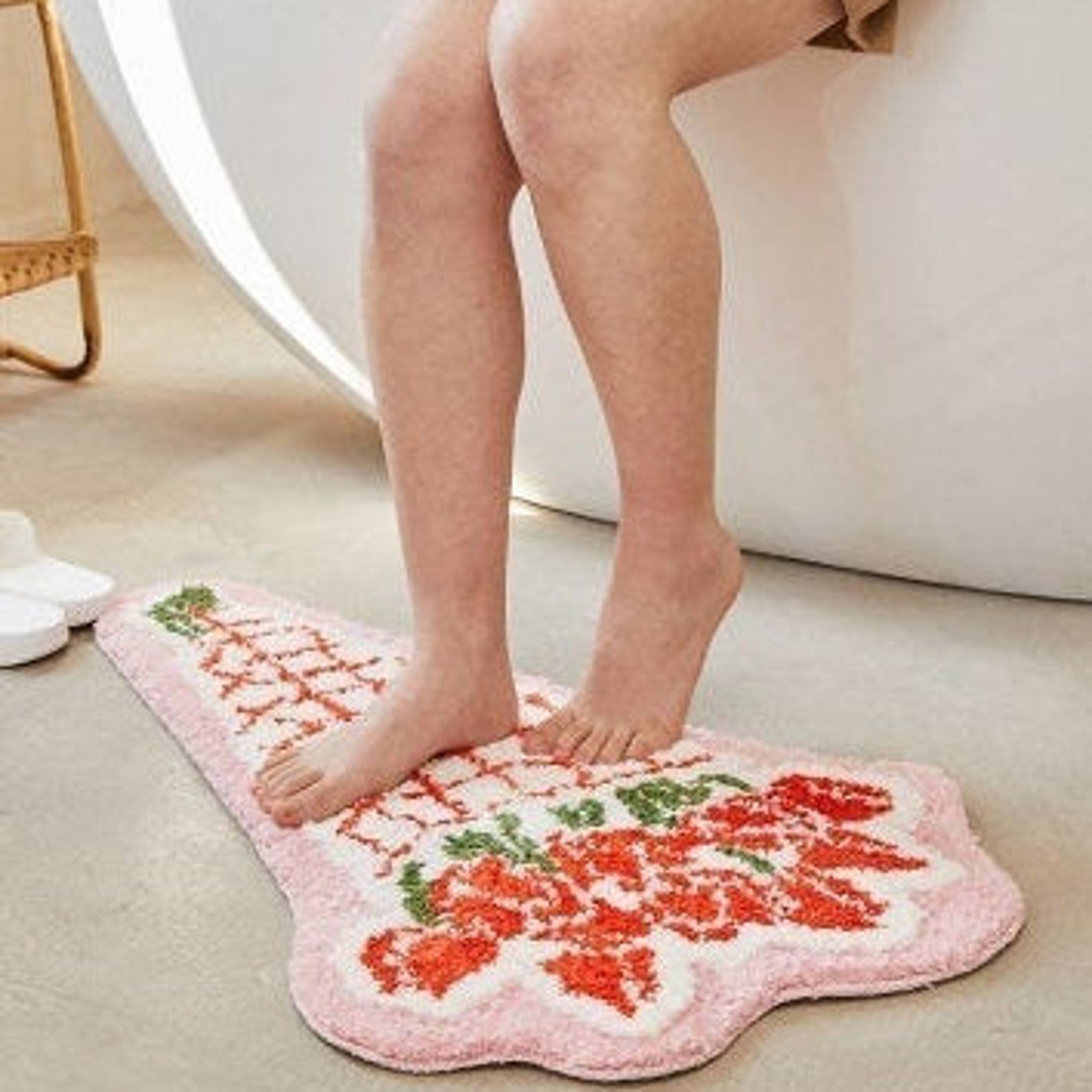 Flower bouquet bath mat flower rug Etsy