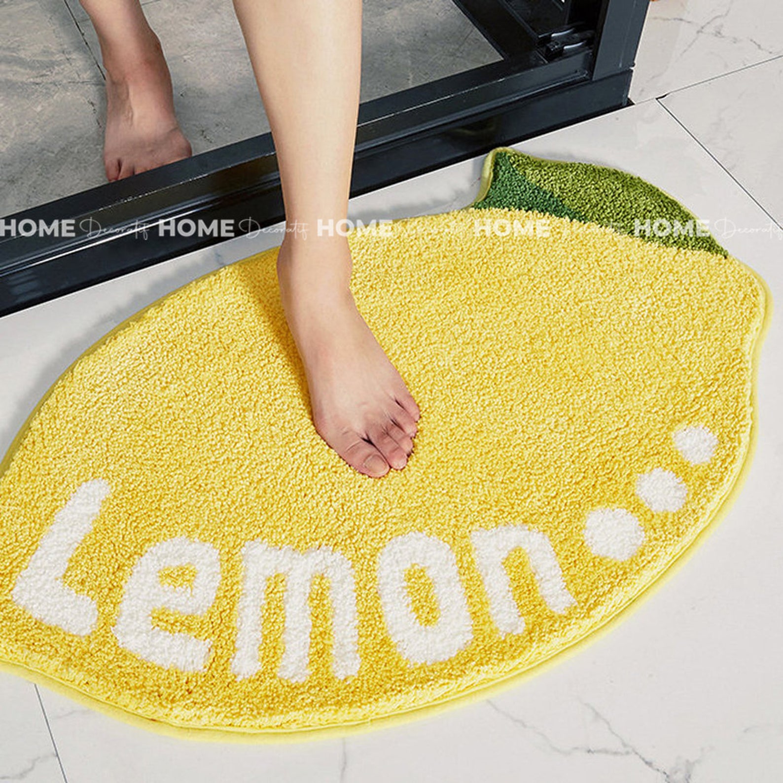 Lemon bath mat | Etsy