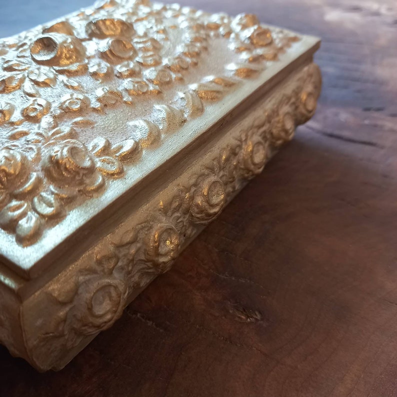 Polyresin Jewelry Box Gold Color Box Bride Box Antique Etsy