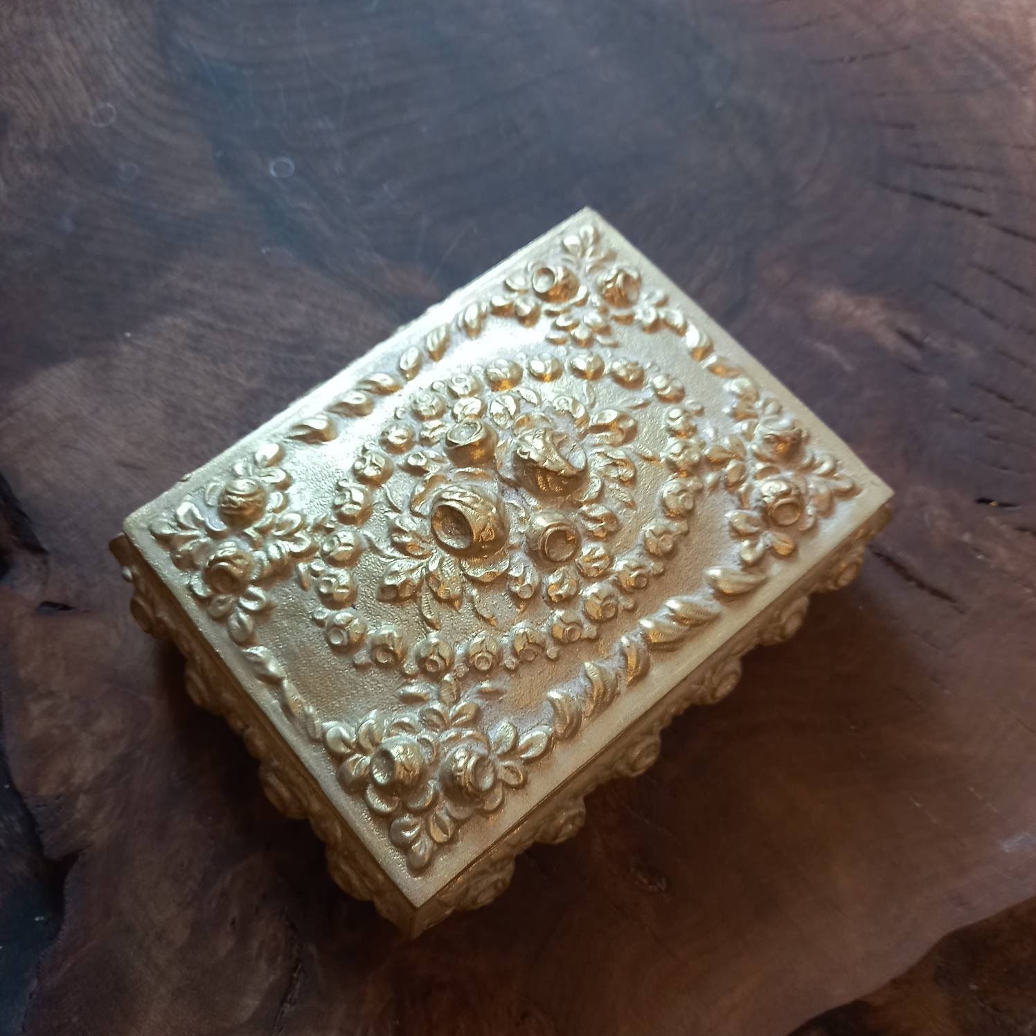 Polyresin Jewelry Box Gold Color Box Bride Box Antique Etsy