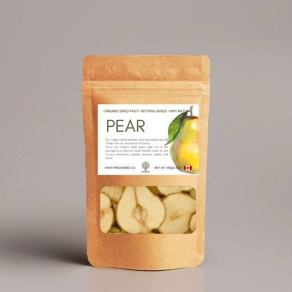 Organic Dried Pear Slices, 35-40 slices per 100g