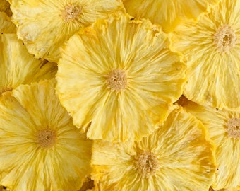 Organic Dried Pineapple Slices, 8-10 slices per 100g