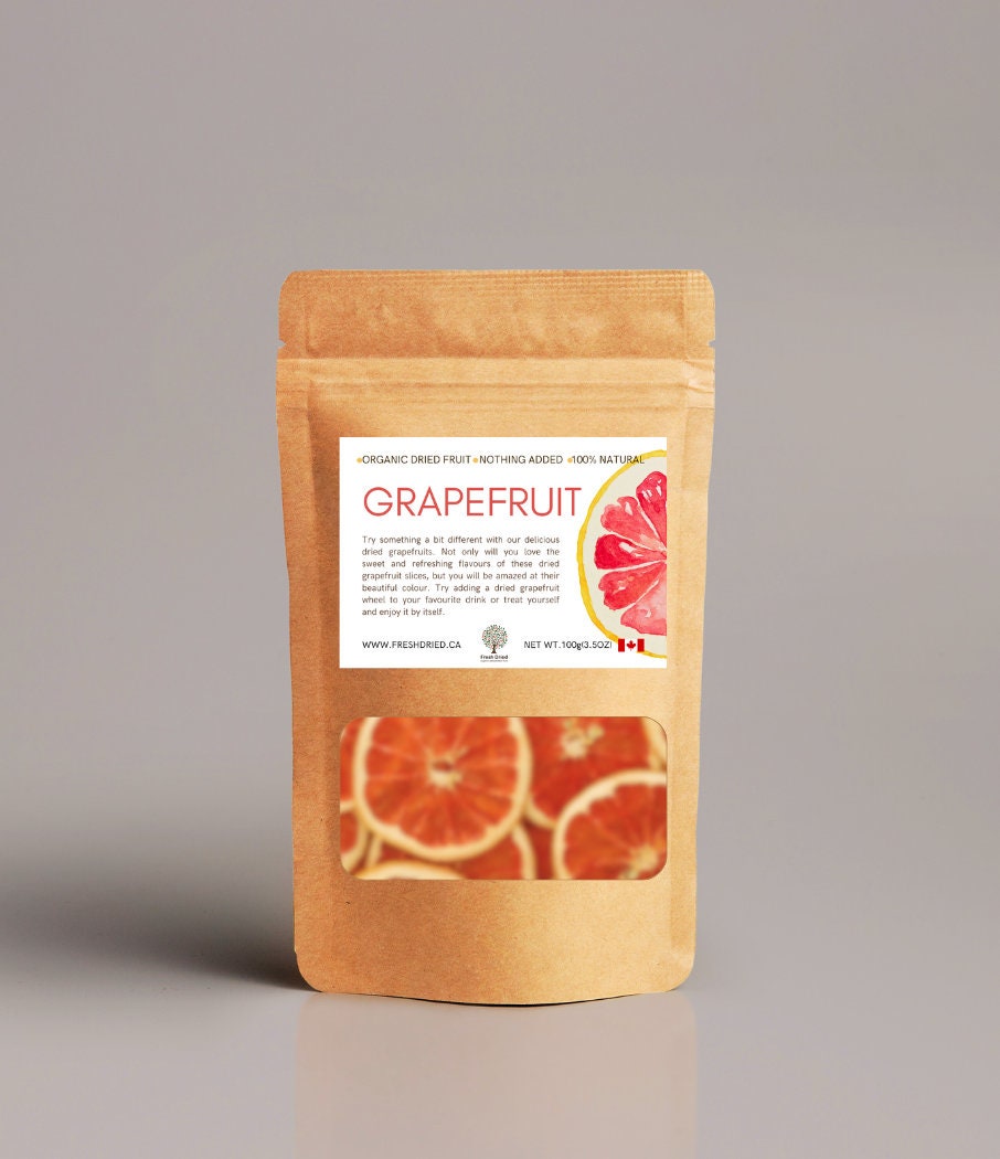 Organic Dried Grapefruit Slices, 20-25 Slices per 100g