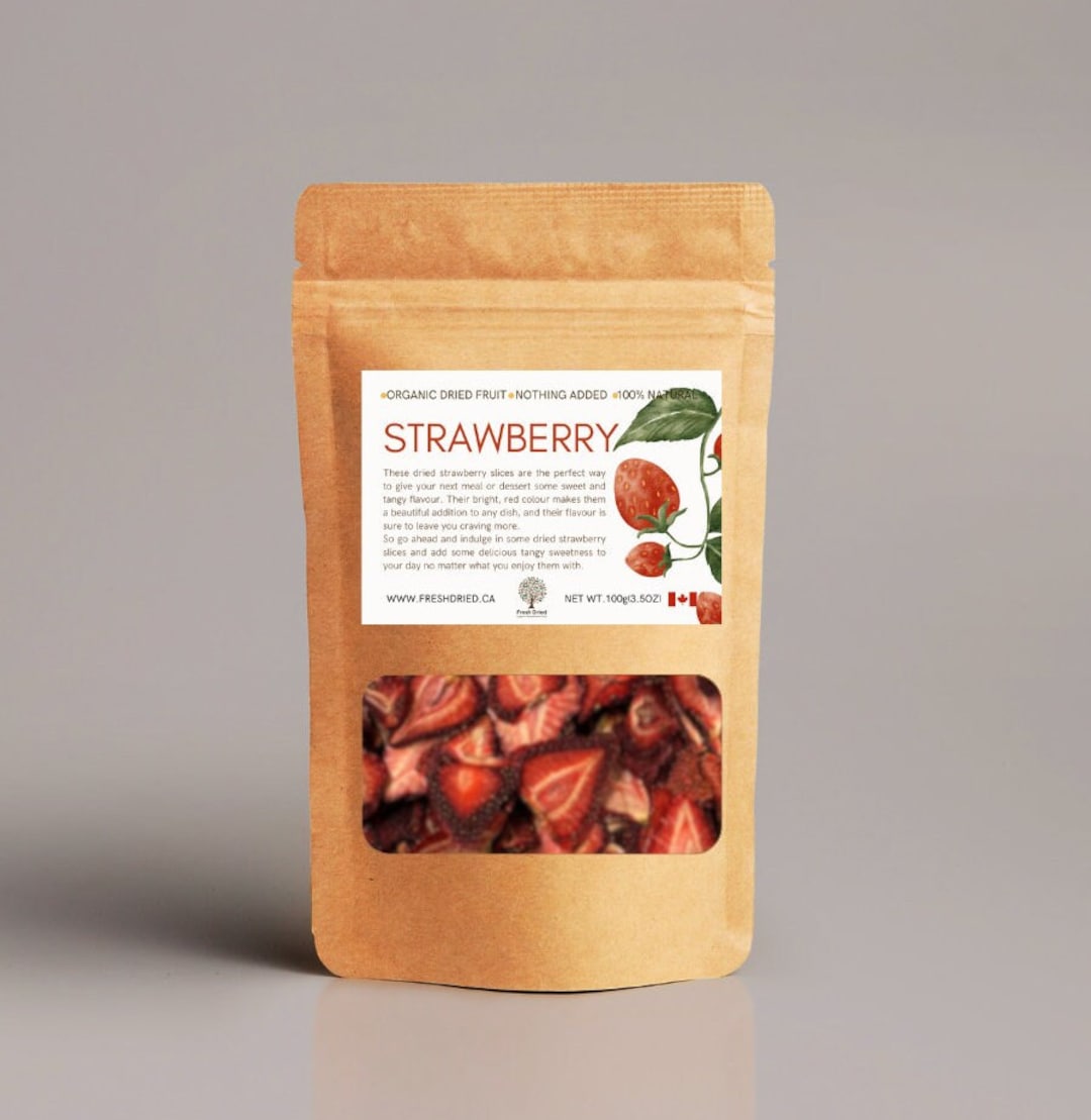 Organic Dried Strawberry Slices, 100 Slices per 100g - Etsy