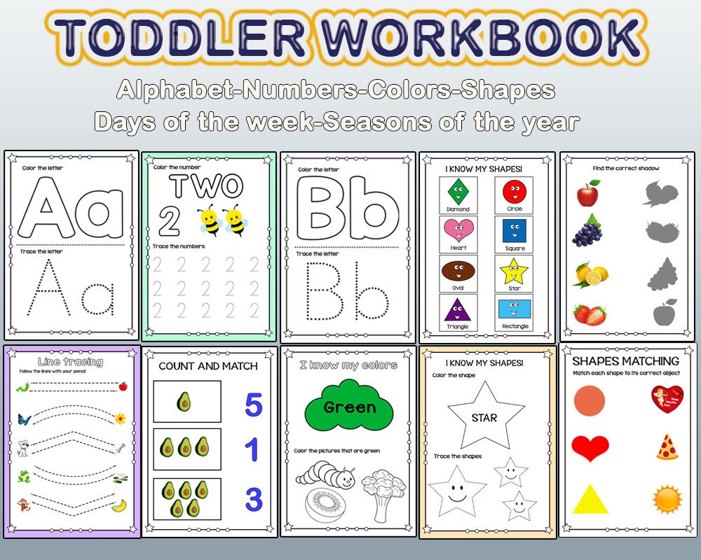 123: Shapes + Numbers Toddler Coloring Book — The Purple Wagon