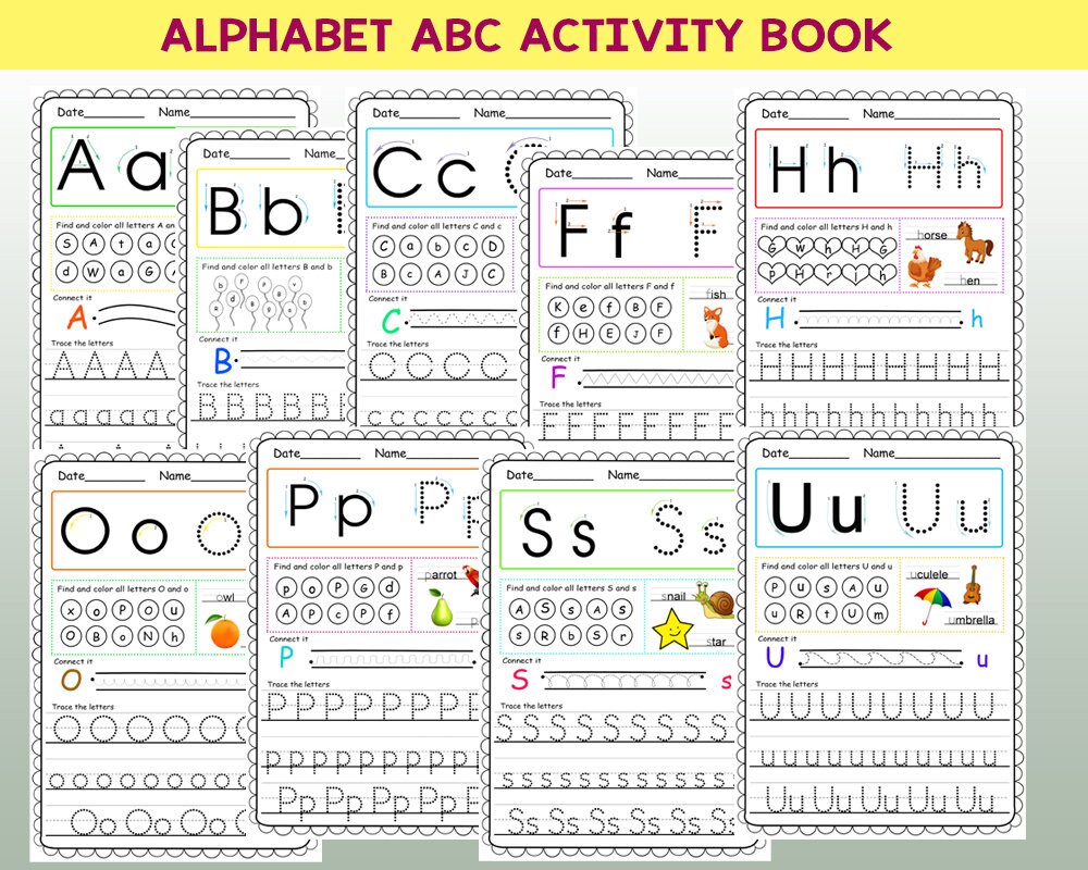printable alphabet letters tracing worksheets abc tracing etsy