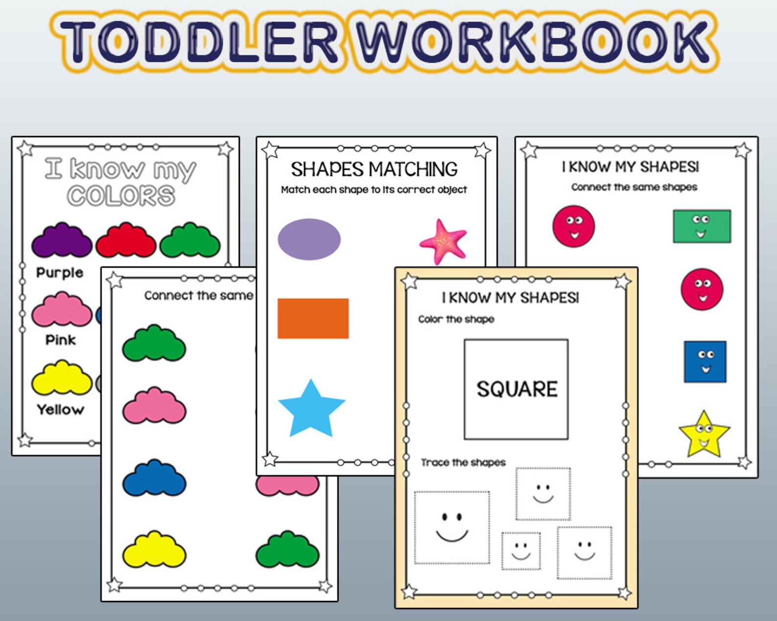TODDLER WORKBOOK, Kids Activities, Preschool Learning, Alphabet, Tracing, Numbers, Shapes ...