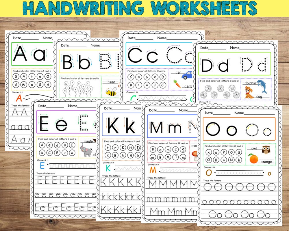 printable alphabet letters tracing worksheets abc tracing etsy canada