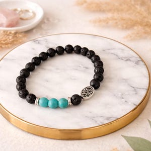 Turquoise Howlite Aromatherapy Bracelet: Lava Stone Bracelet, Essential Oil Diffuser