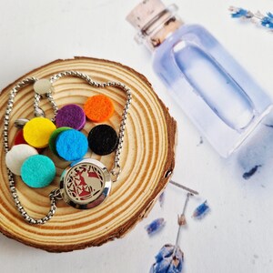Cat & Flowers Aromatherapy Bracelet, Essential Oil Diffuser Jewellery
