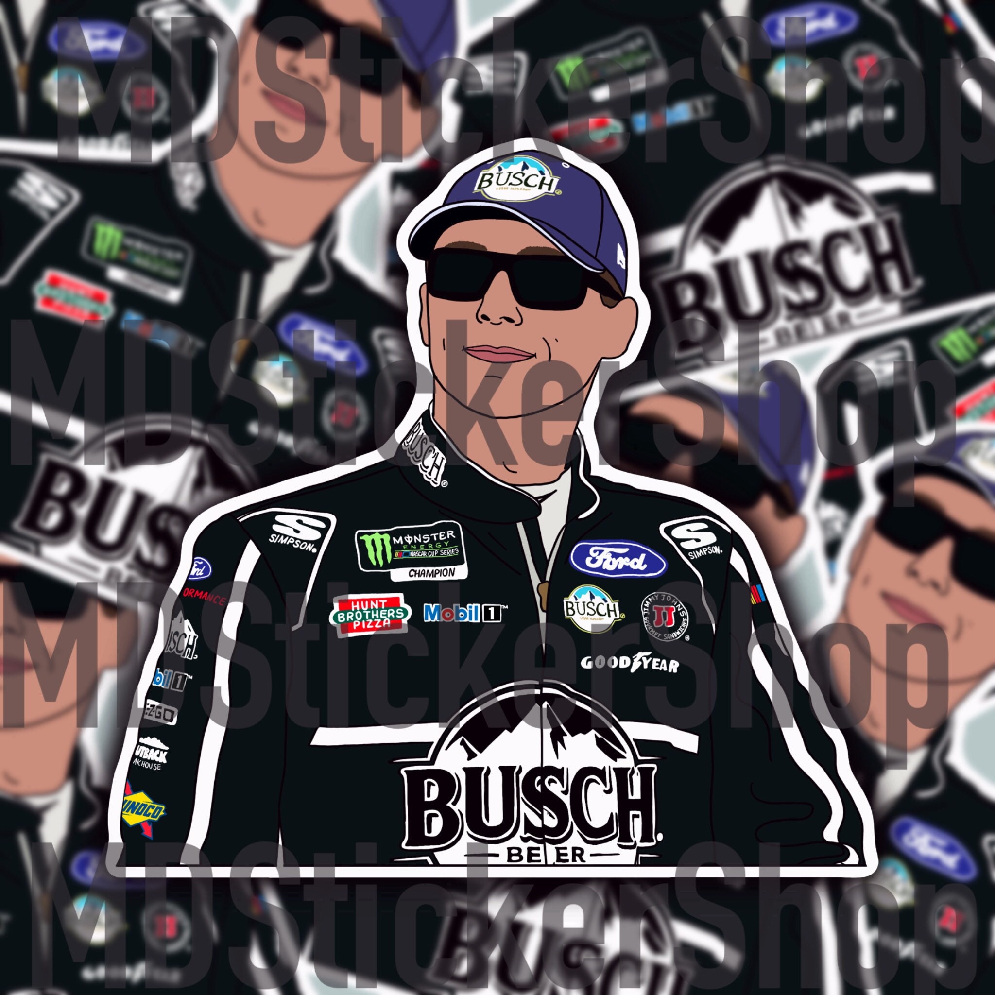 Kevin Harvick NASCAR Cup Driver Silhouette Vinyl Sticker Etsy