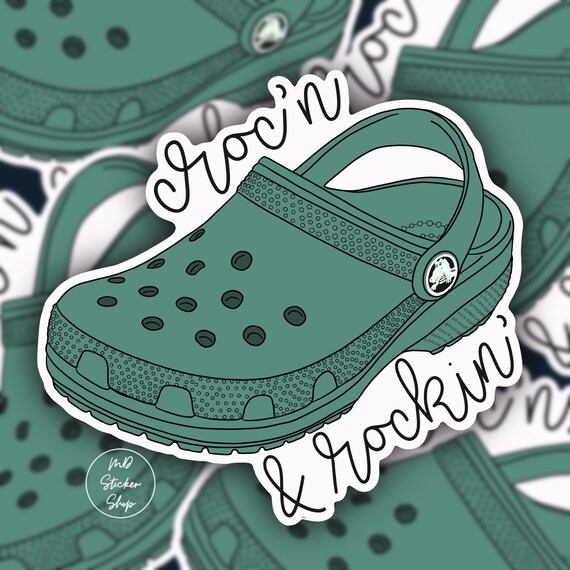 Crocn & Rockin Vinyl Sticker / Crocs / Croc Slip On Shoes Etsy