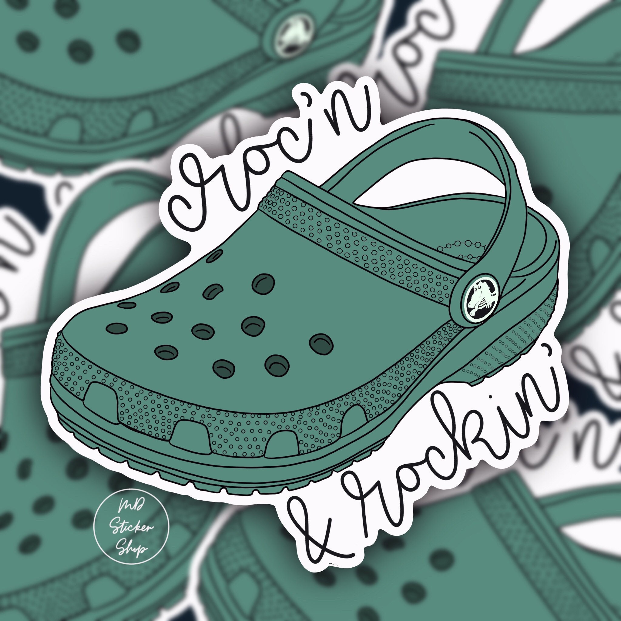 Crocn & Rockin Vinyl Sticker / Crocs / Croc Slip On Shoes Etsy