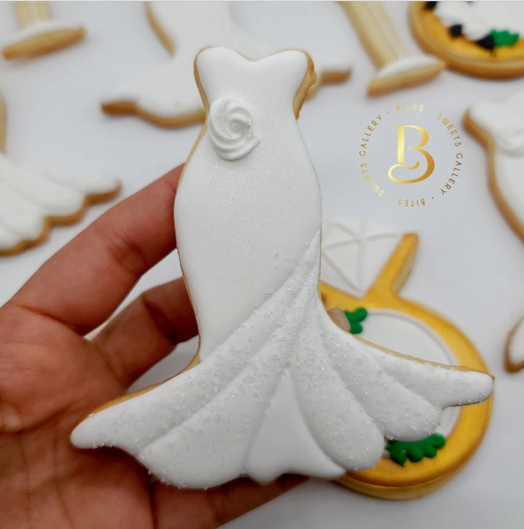 Wedding Sugar Cookies, Wedding Dress Cookies, Wedding Ring Cookies