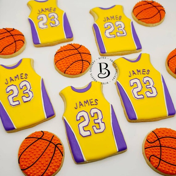 Basketball Cookies 1 Dozen Lakers Cookie's Etsy UK