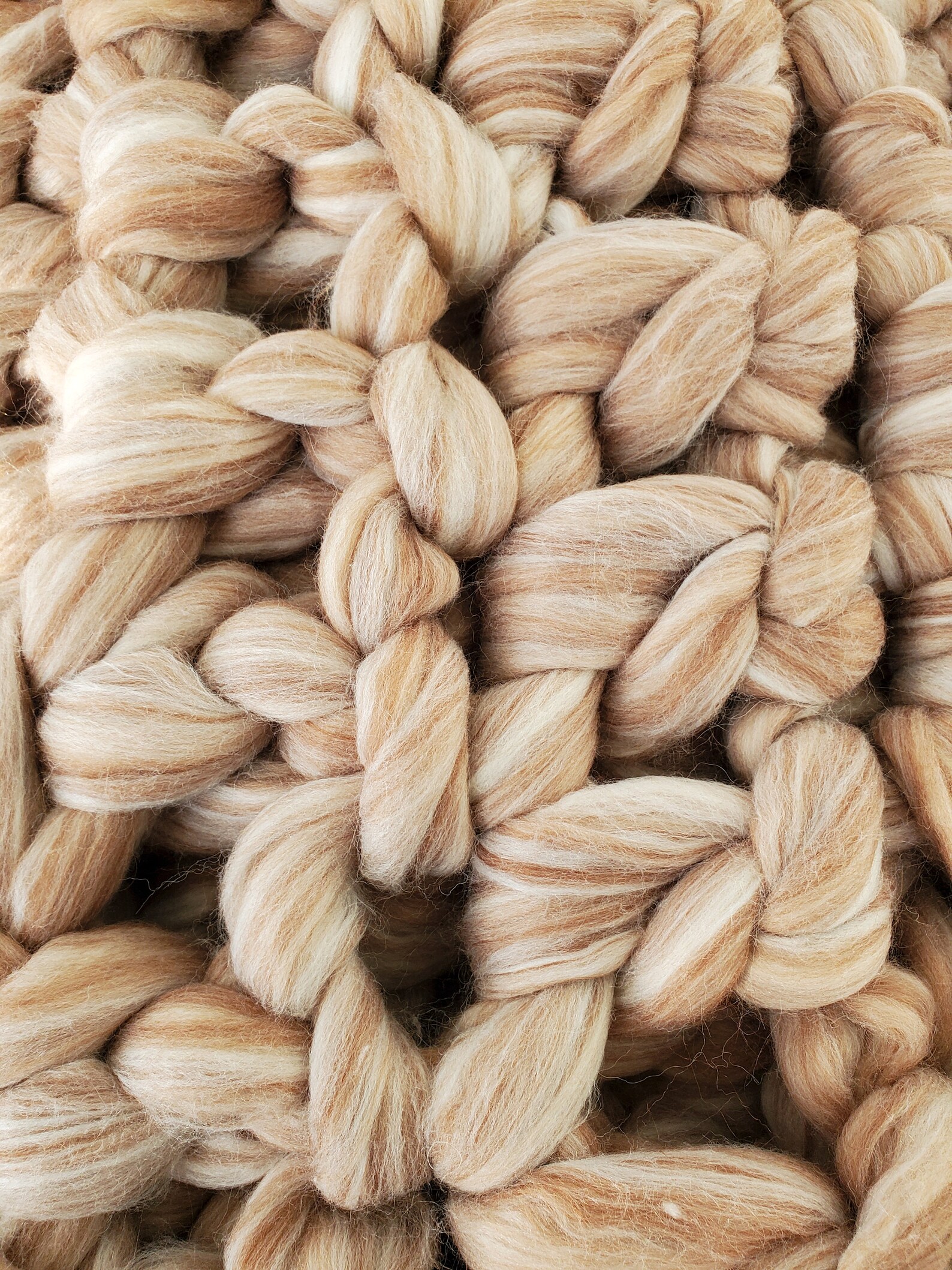 Sandpiper Shores 48x42 Roving Yarn Beige Brown Chunky Throw Etsy