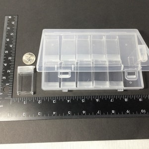 CRASPIRE 20 pcs Cuboid Plastic Bead Containers, Flip Top Bead Storage, 10  Compartments, White, 13.2x6.2x2.05cm
