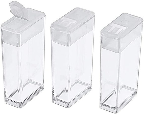 50pcs Plastic Flip Top Seed Bead Small Storage Containers 1.97x1.06 Rectangle  Transparent Clear Empty Box Organizers 