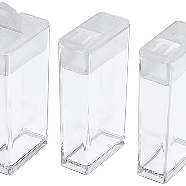 50Pcs Plastic Flip Top Seed Bead Small Storage Containers 1.97x1.06" Rectangle Transparent Clear Empty Box Organizers