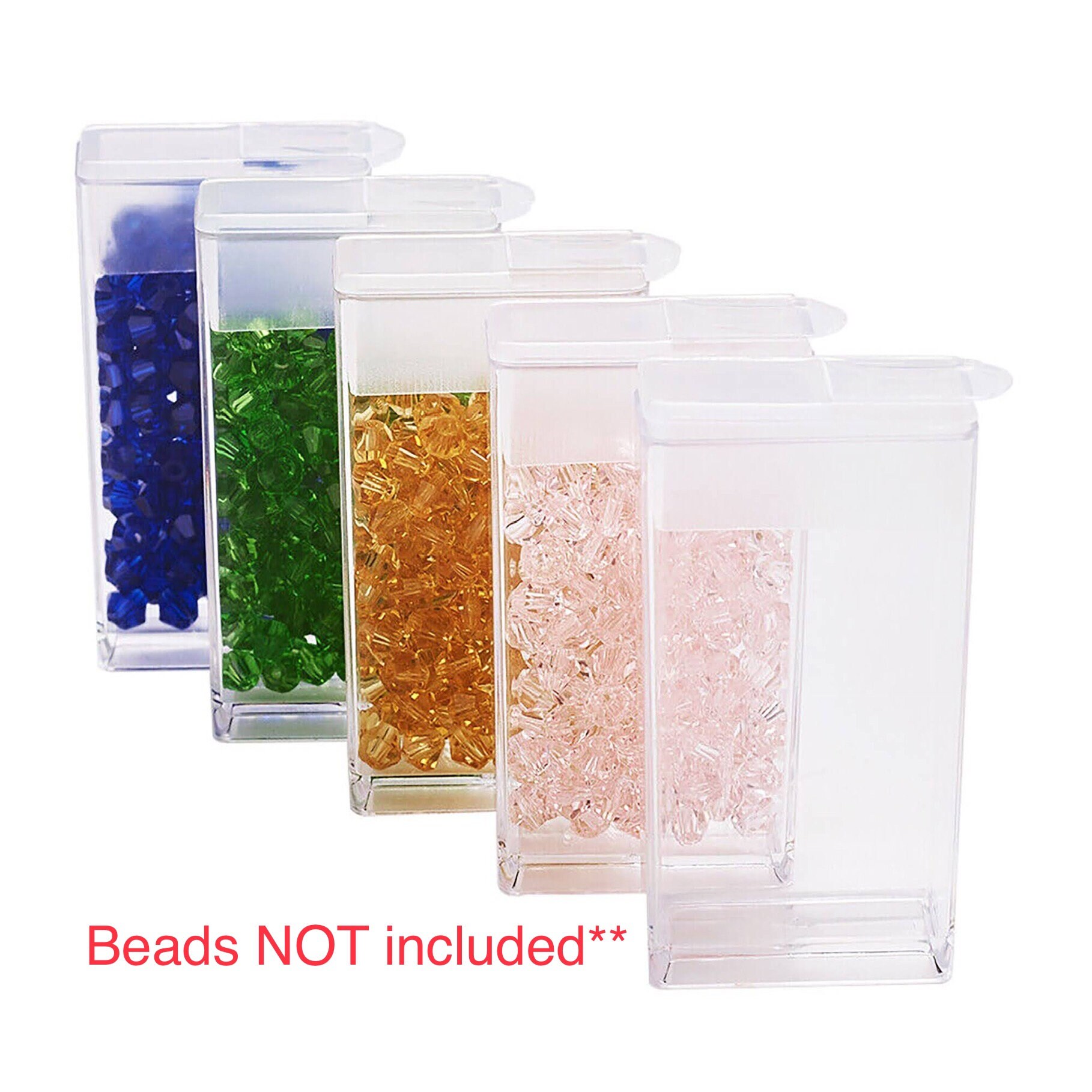 50pcs Plastic Flip Top Seed Bead Small Storage Containers 1.97x1