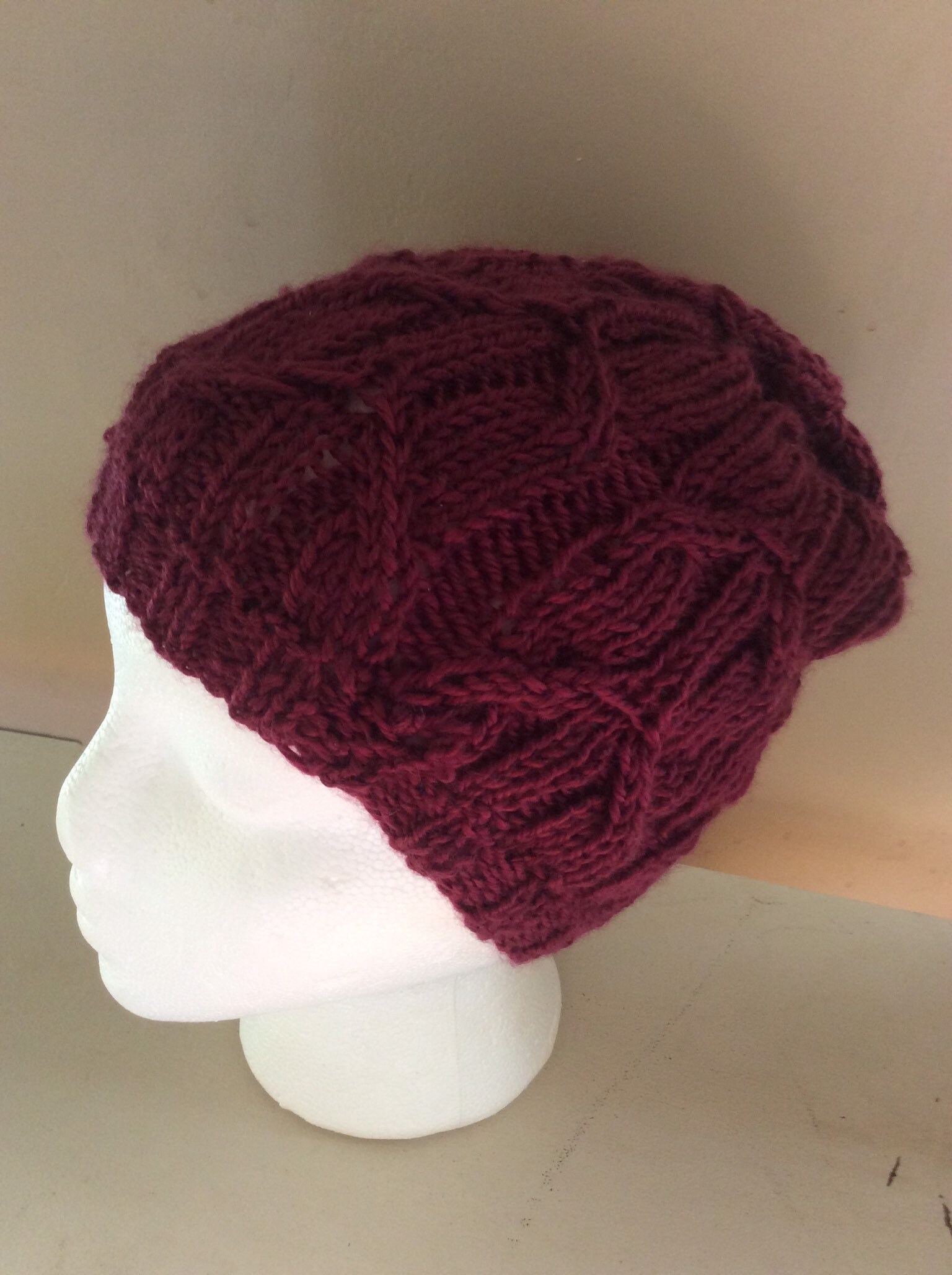 wine colored beanie