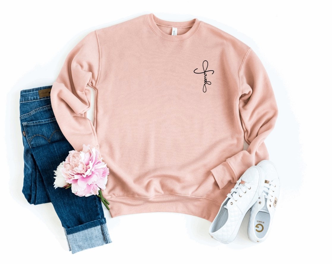 Faith Sweatshirt Fleece Sweatshirt Christian Sweatshirt Etsy