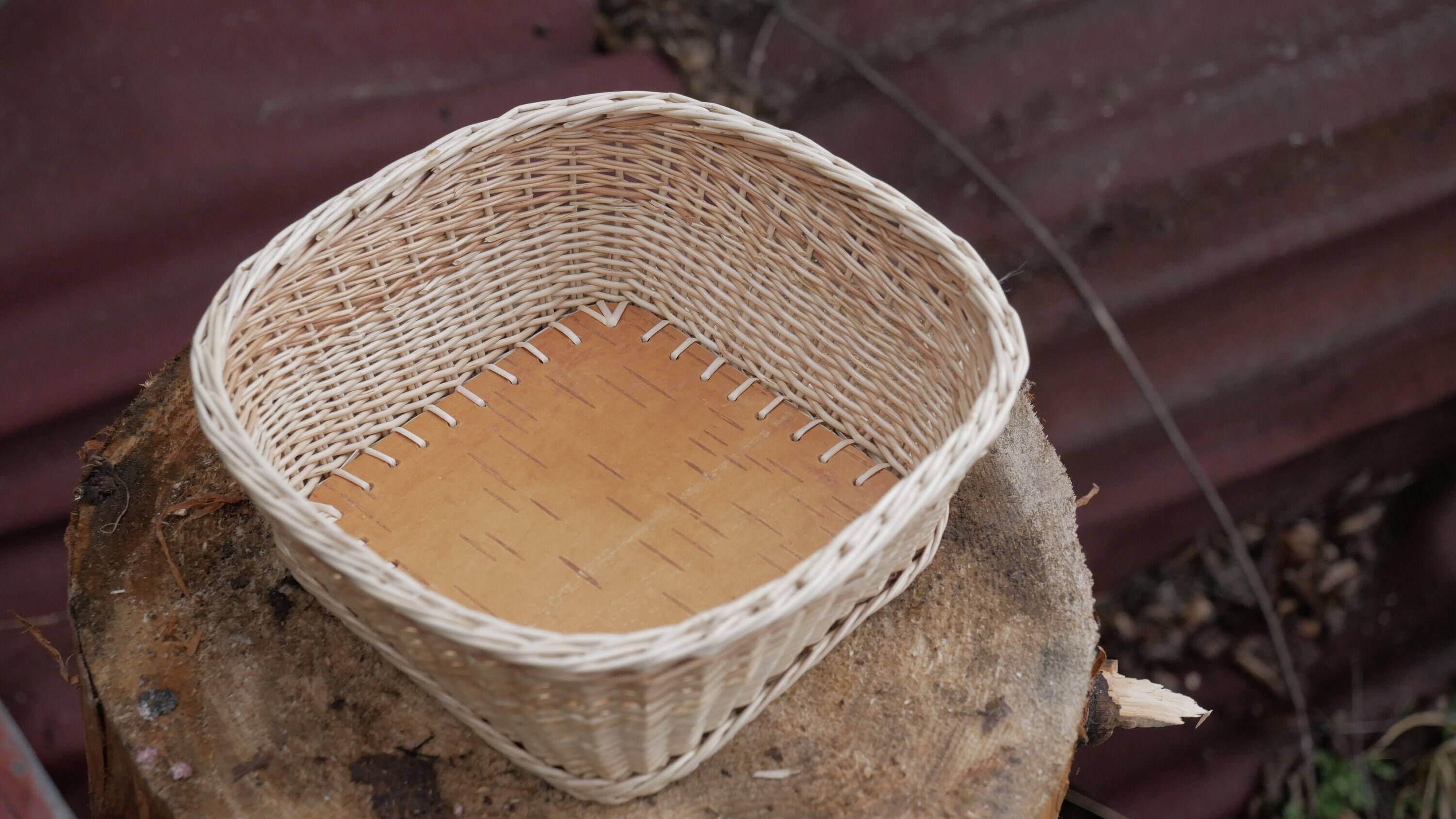 Small wicker tray bread wicker basket natural birch bark Etsy
