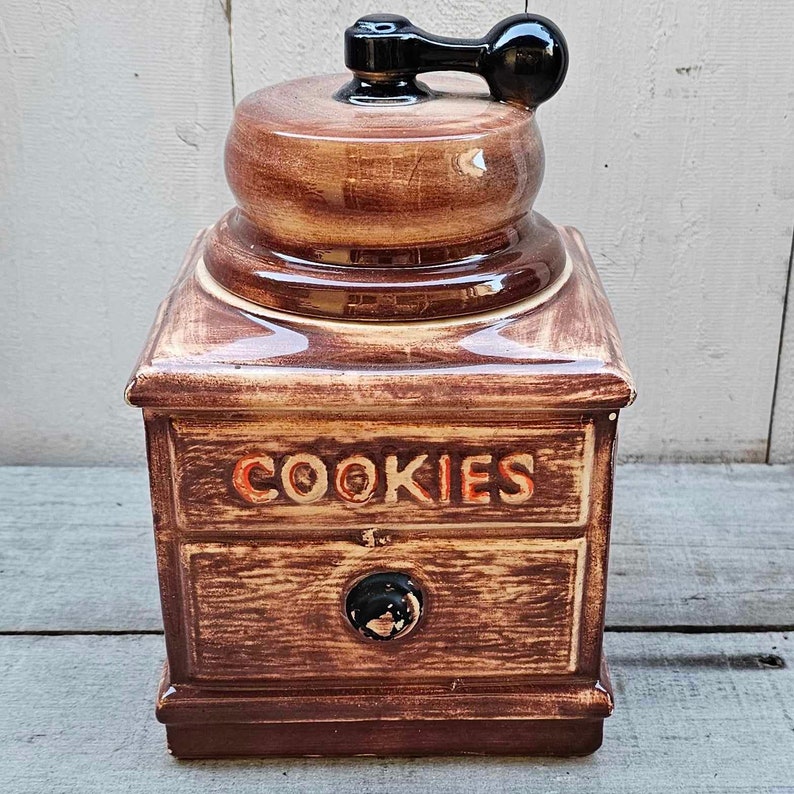 Vintage Mccoy 1960's Coffee Grinder Cookie Jar Vintage Kitchen Decor Collectible Cookie Jar