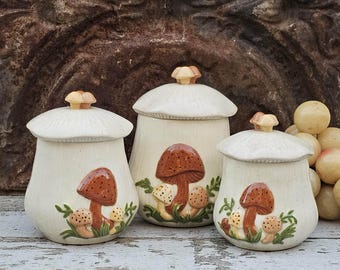 Vintage Merry Mushroom 1978 Sears Roebuck Canisters - Etsy