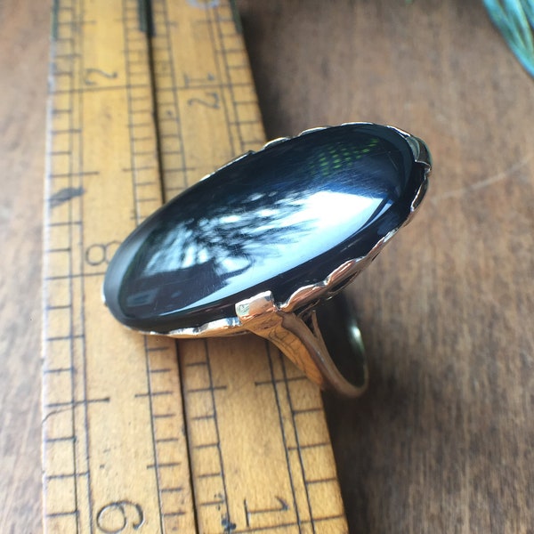 Vintage 10k ónix anillo / Art Nouveau ónix anillo / anillo de ónix / anillo de oro vintage / regalo para ella