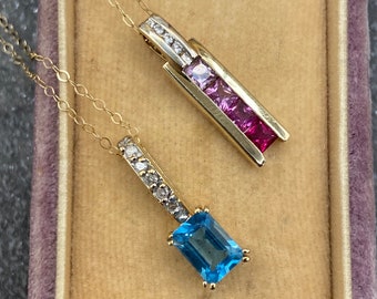 Vintage Multi-stone Pendant in 10k Yellow Gold
