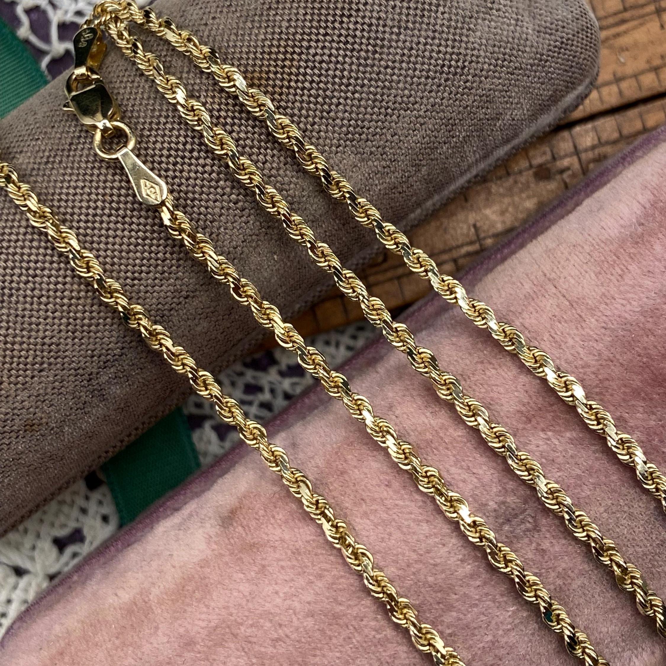 Vintage Rope Chain in 10k Yellow Gold / 18.25” chain