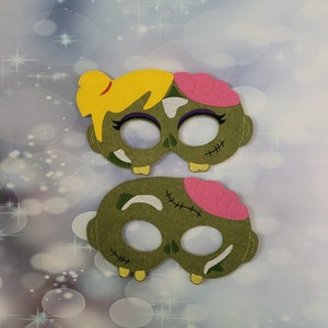 Zombie Felt Masks - Zombie Boy - Zombie Girl -  Pretend Play Masks - Dress-Up Masks - Halloween