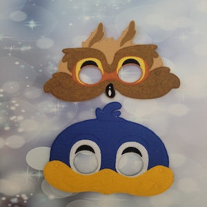 Máscaras de animales - Máscara de coyote - Máscara de correcaminos - Máscara de pájaro - Máscaras de animales del bosque - Máscaras para juegos de simulación - Máscaras para disfraces - Máscaras de Halloween