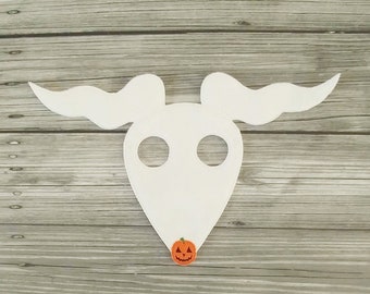 Ghost Dog Felt Embroidered Mask - Zero Mask -  Dress-Up Mask -  Kid & Adult - Pretend Play - Halloween Costume - Creative Play