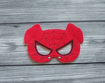 Spider-Ham Felt Mask - Animal Spiderman Mask - Super Hero Mask -Dress-Up Mask -  Kid & Adult-Pretend Play- Halloween Costume - Creative Play