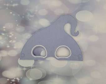 Demi Blue Ghost Felt Mask - Embroidered Costume, Dress-Up