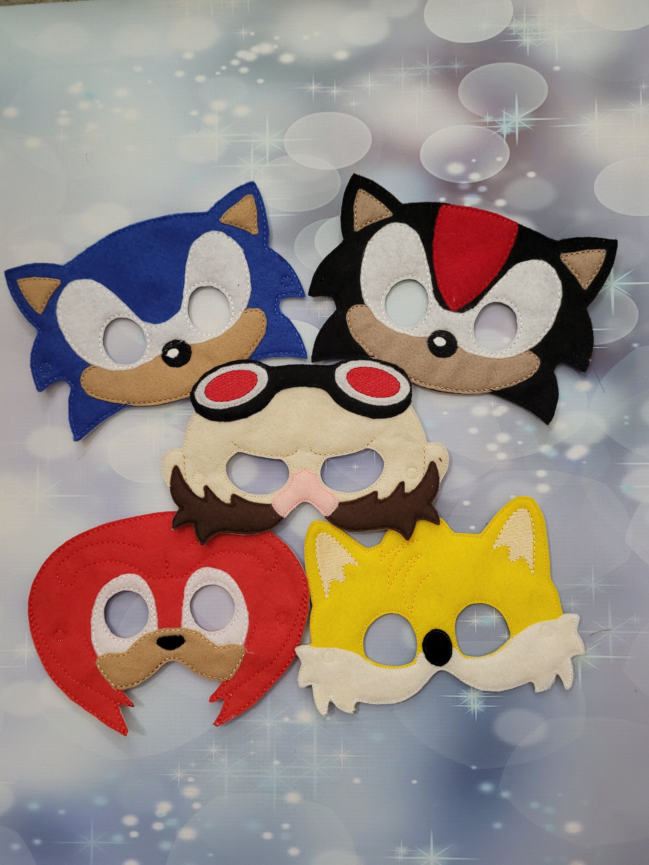 12 Masques Sonic The Hedgehog En Feutre - Pour Fêtes, Halloween Et Cosplay Enfants
